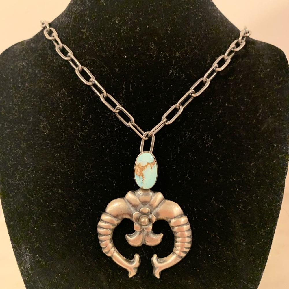 Navajo Sterling Golden Hills naja necklace